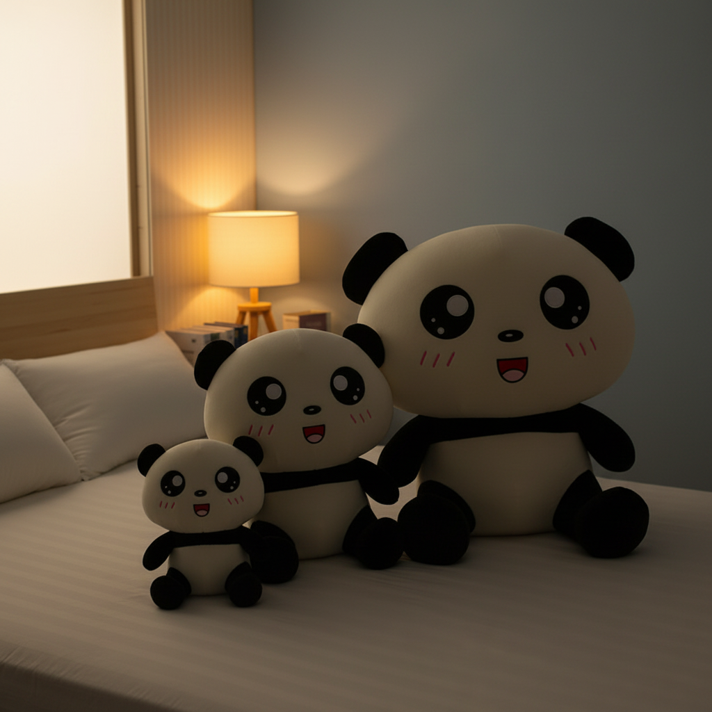 Big Headed Panda Stuffed Animal Pillow