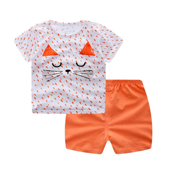 Cartoon T-shirt and shorts Girls and Boys Casual Sets