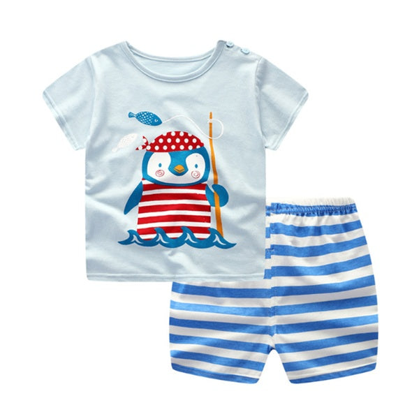 Cartoon T-shirt and shorts Girls and Boys Casual Sets