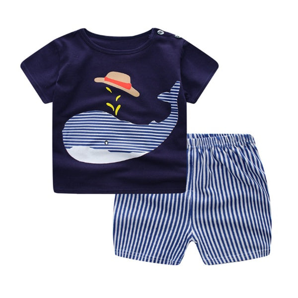 Cartoon T-shirt and shorts Girls and Boys Casual Sets