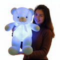 Creative Light Up LED Teddy Bear Stuffed Animals Plush Toy Colorful Glowing Christmas Gift For Kids Pillow