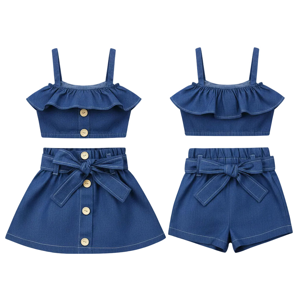 Girls Spaghetti Top And Skirt