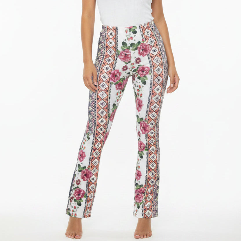 High Elastic Tight Pants Slim Sexy Print Trousers Womens Clothing