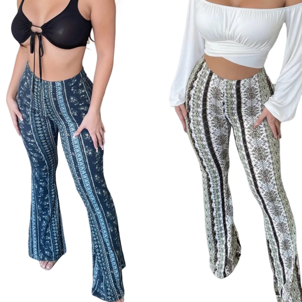 High Elastic Tight Pants Slim Sexy Print Trousers Womens Clothing