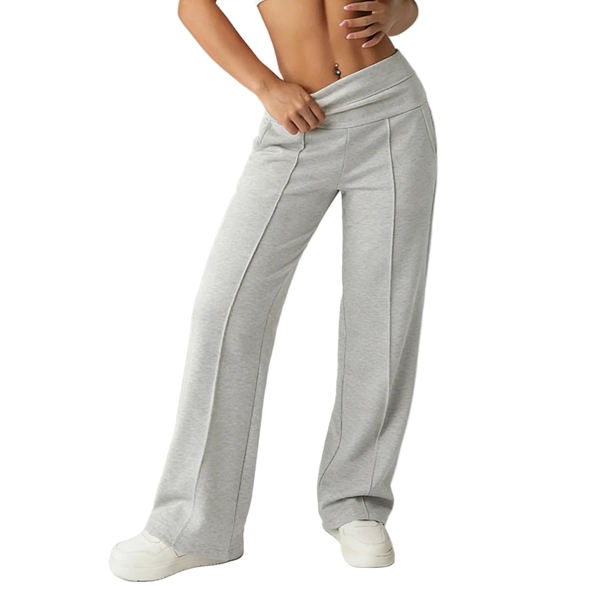 High-waisted Loose-fitting Wide-leg Womens Sweatpants