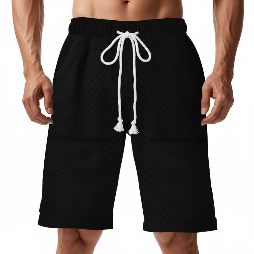 Mens Casual, Loose-fitting Knitted Jacquard Shorts