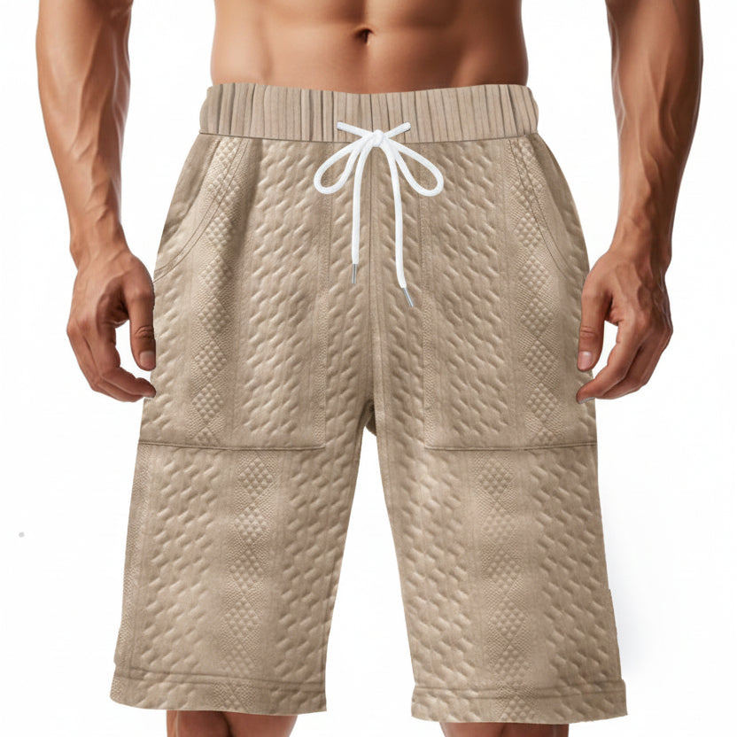 Mens Casual, Loose-fitting Knitted Jacquard Shorts