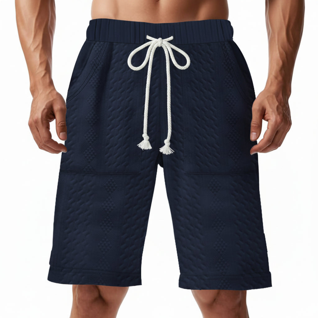 Mens Casual, Loose-fitting Knitted Jacquard Shorts