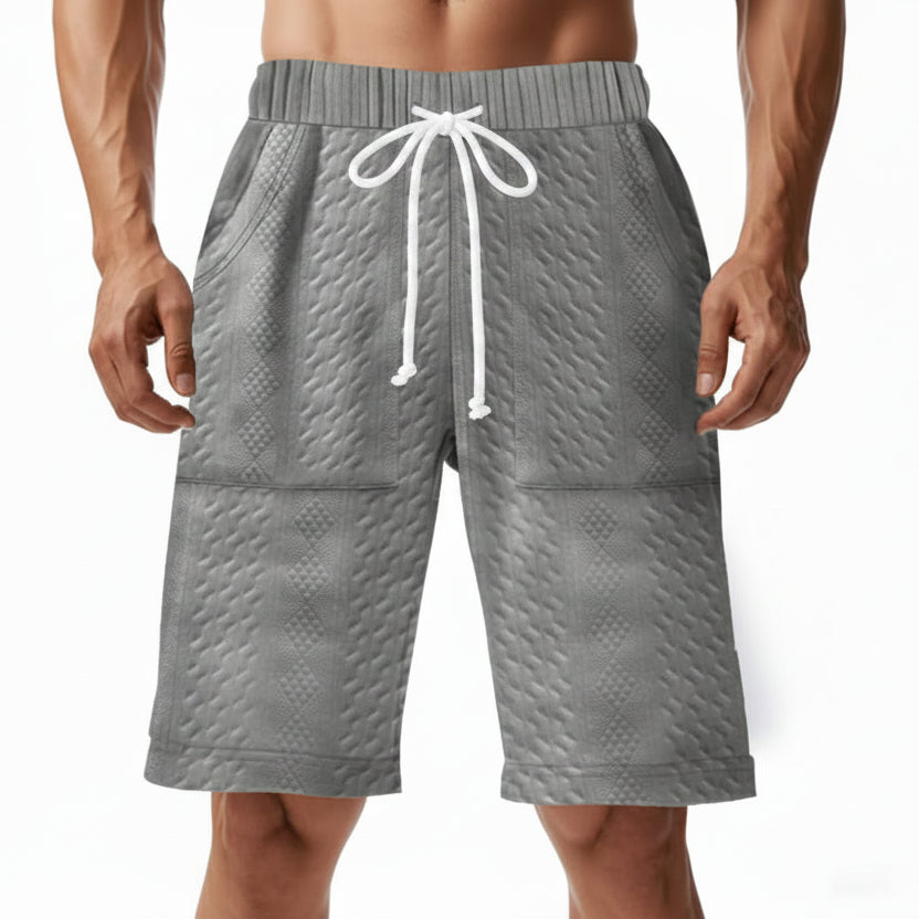 Mens Casual, Loose-fitting Knitted Jacquard Shorts