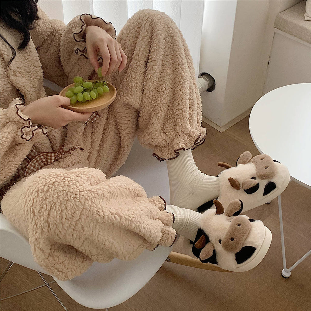 Womens Cute Cow Animal Slipper