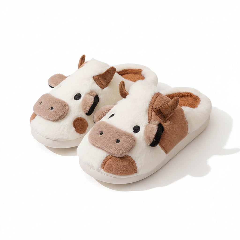 Womens Cute Cow Animal Slipper
