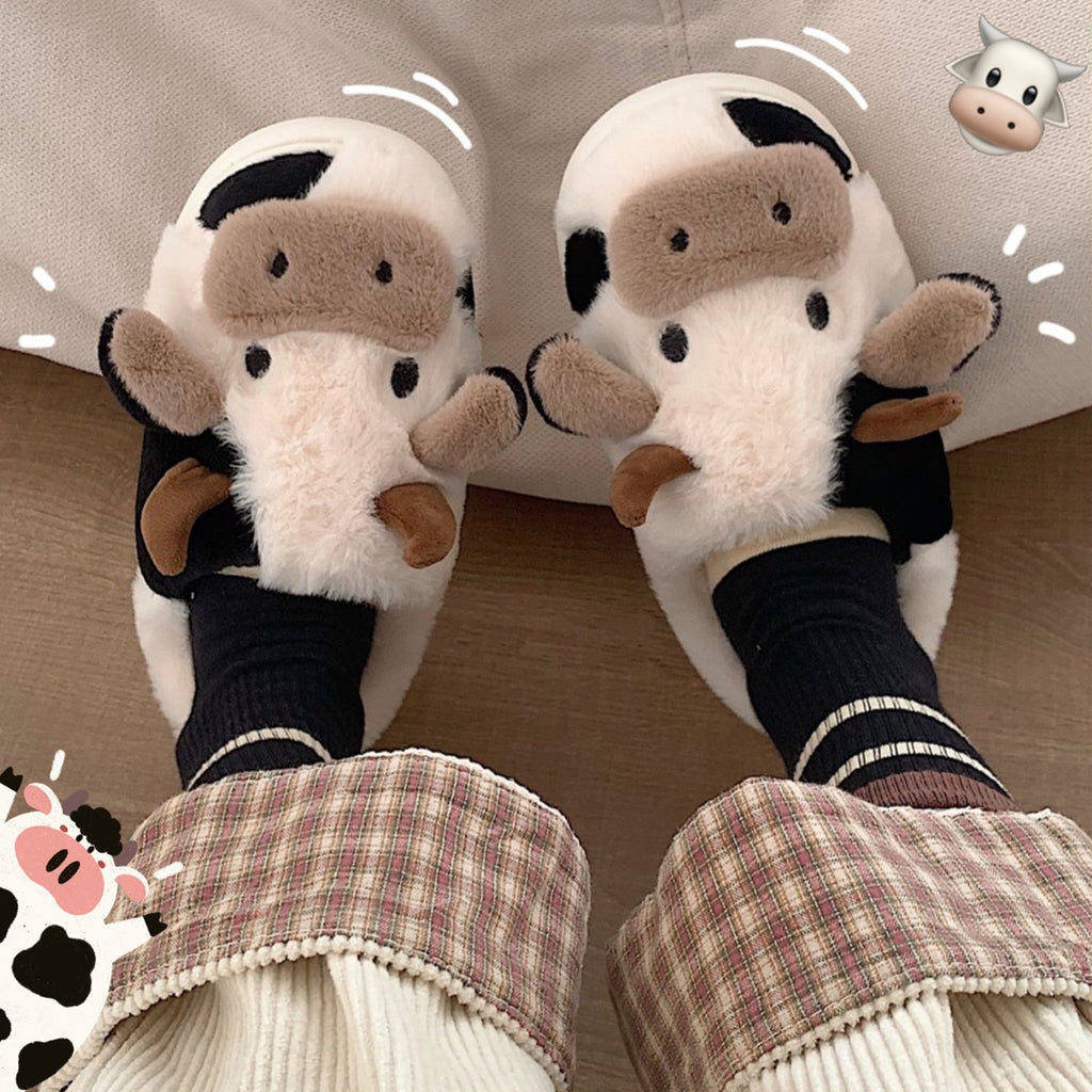 Womens Cute Cow Animal Slipper