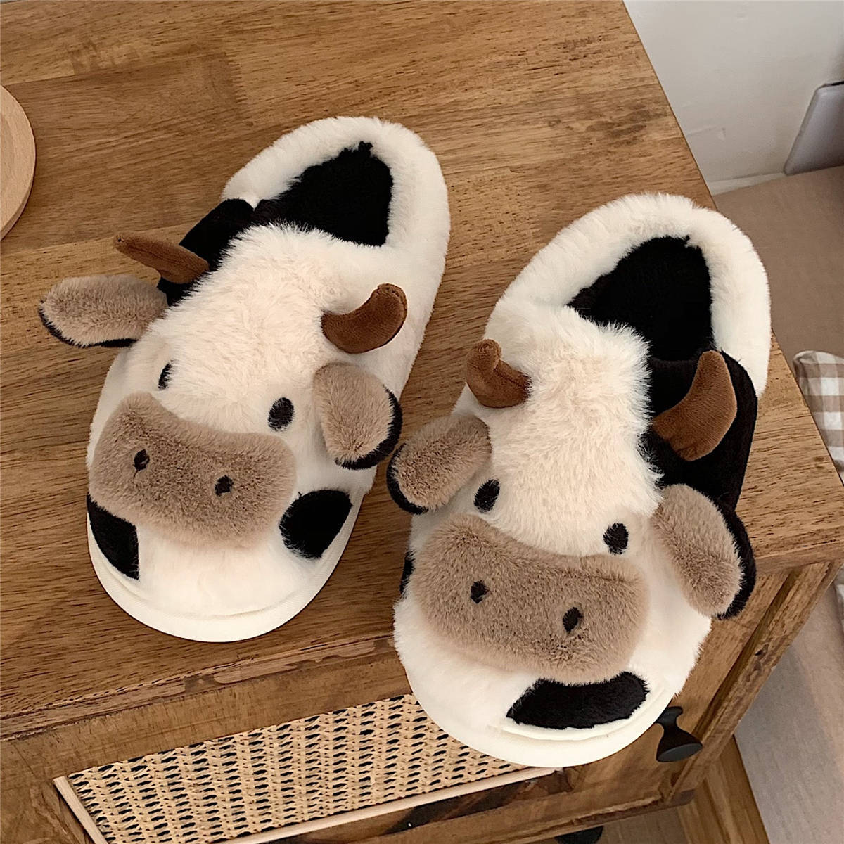 Womens Cute Cow Animal Slipper