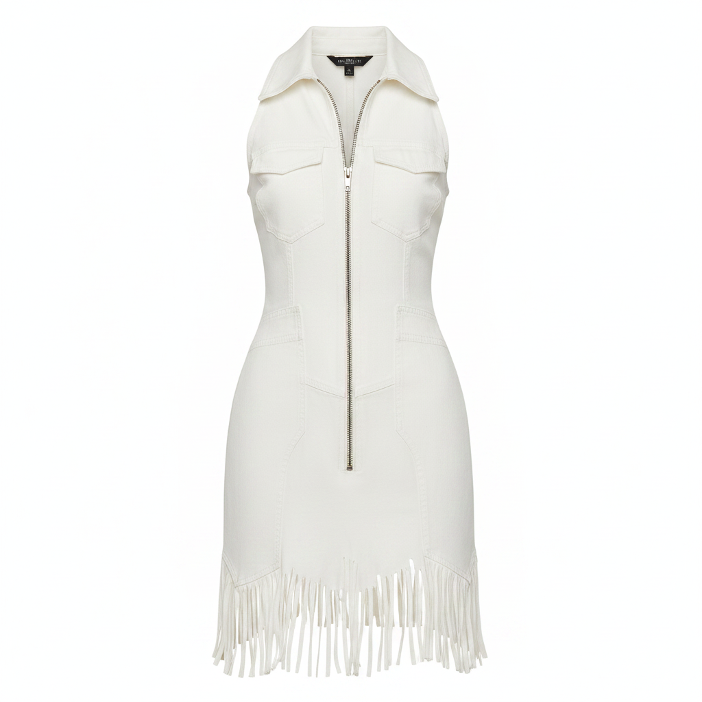 Sleeveless Fringe Hem Party Dress