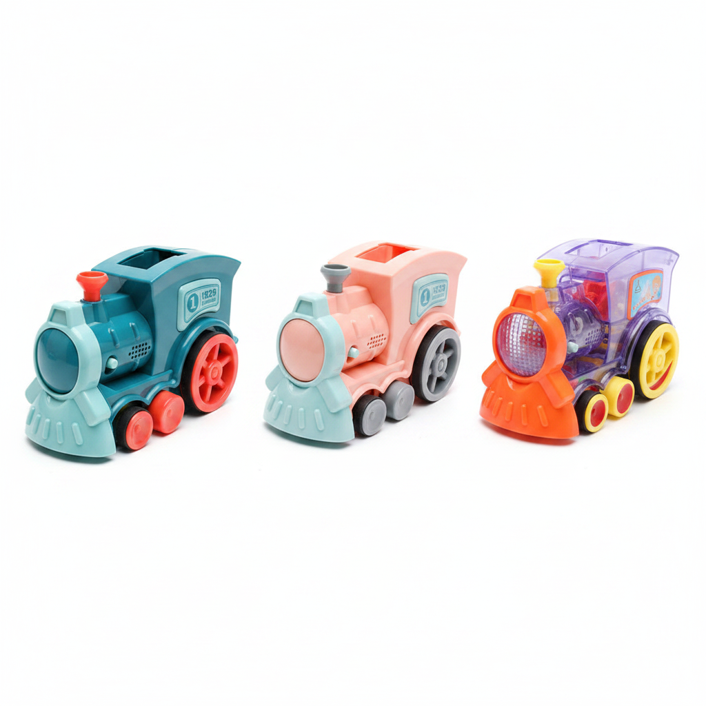 All Three Domino Trains - White Background