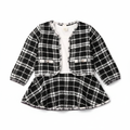 Black Plaid Set - White BG