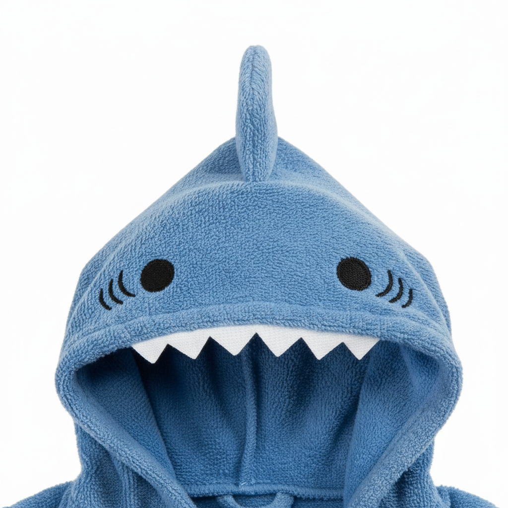 Blue Shark Hood Close-up