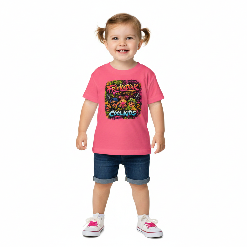 Frinkadink Cool Kids Pink Tee — Toddler Girl Front