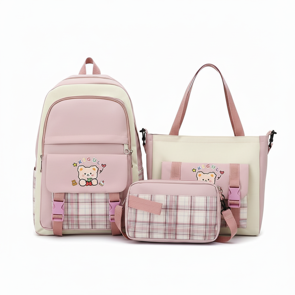 Pink backpack set - square