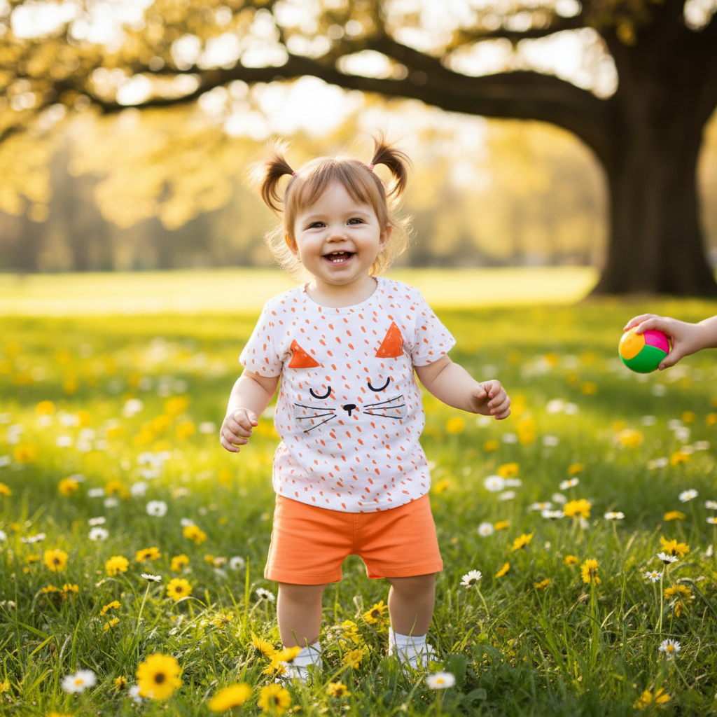 Toddler Girl in Cat Set