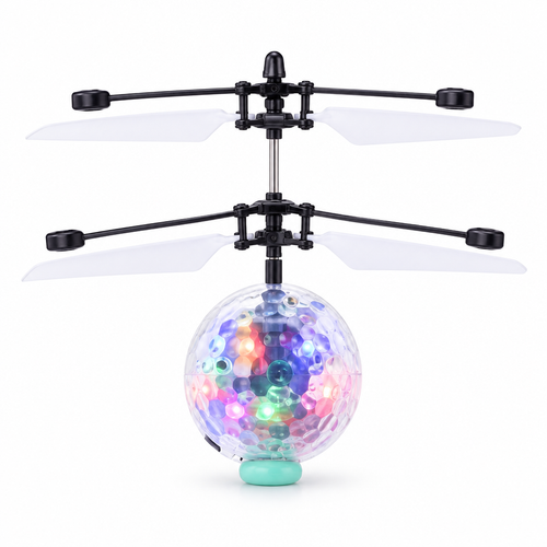 White-background hero photo draft of the LED flying orb