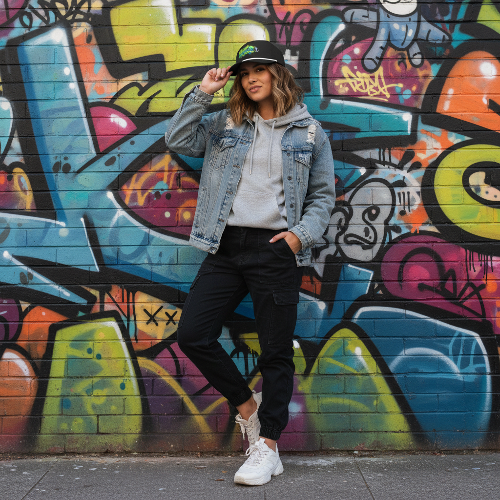 Woman wearing Frinkadink Graffiti Rope Cap
